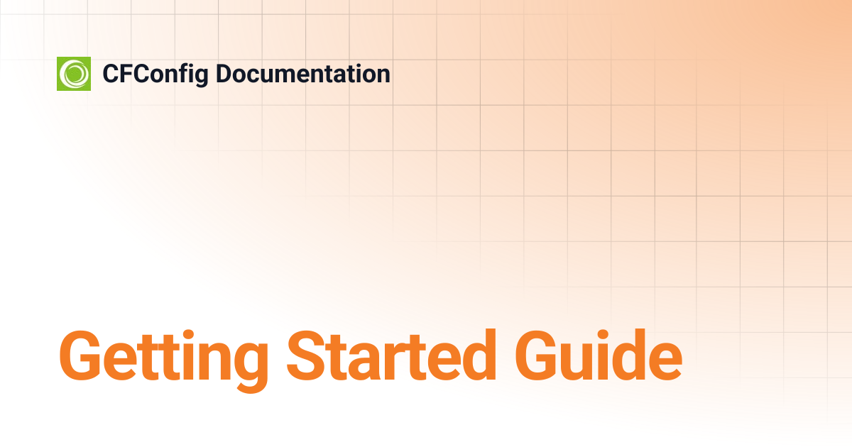 Getting Started Guide | CFConfig Documentation